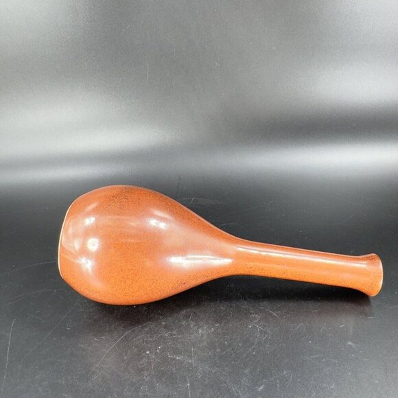 Vintage Japanese Ceramic Bud Vase Vessel Rusty Orange Glaze Ceramic Vase Decor - Picture 7 of 12